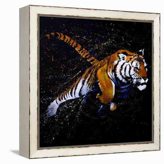 Tiger Jumping-null-Framed Stretched Canvas