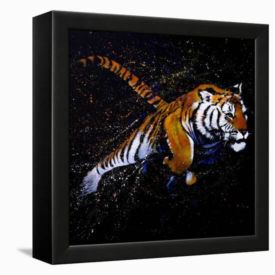 Tiger Jumping-null-Framed Stretched Canvas