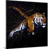 Tiger Jumping-null-Mounted Art Print