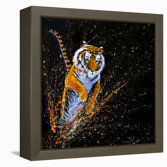 Tiger Leaping-null-Framed Stretched Canvas