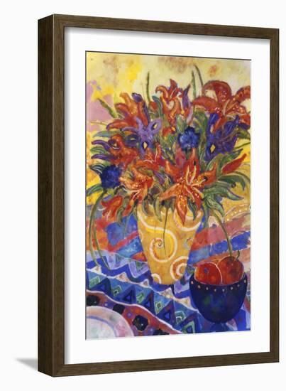 Tiger Lilies and Irises-Lorraine Platt-Framed Giclee Print