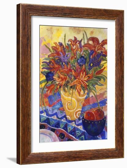 Tiger Lilies and Irises-Lorraine Platt-Framed Giclee Print