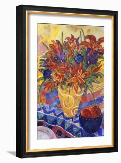 Tiger Lilies and Irises-Lorraine Platt-Framed Giclee Print