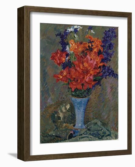 Tiger Lilies (Field Bouquet), 1909 (Oil on Canvas)-Giovanni Giacometti-Framed Giclee Print