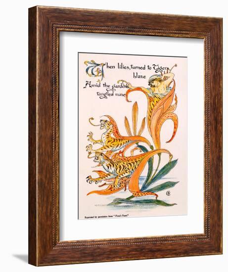 Tiger Lilies, Illustration from 'Flora's Feast' by Walter Crane, First Published 1889-Walter Crane-Framed Giclee Print