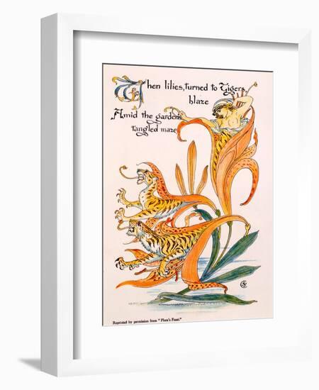 Tiger Lilies, Illustration from 'Flora's Feast' by Walter Crane, First Published 1889-Walter Crane-Framed Giclee Print