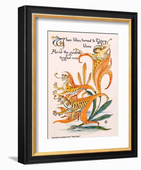 Tiger Lilies, Illustration from 'Flora's Feast' by Walter Crane, First Published 1889-Walter Crane-Framed Giclee Print