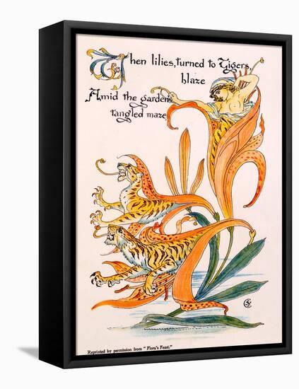 Tiger Lilies, Illustration from 'Flora's Feast' by Walter Crane, First Published 1889-Walter Crane-Framed Premier Image Canvas