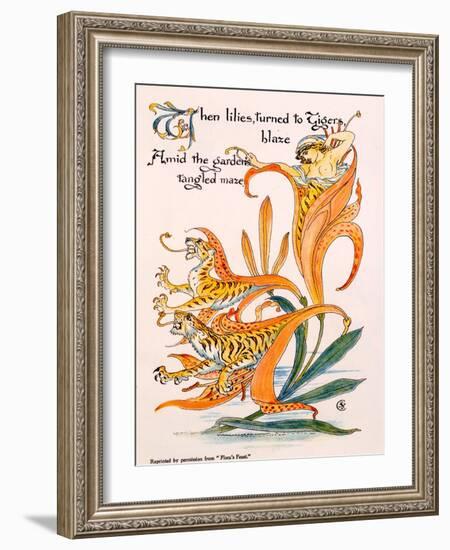 Tiger Lilies, Illustration from 'Flora's Feast' by Walter Crane, First Published 1889-Walter Crane-Framed Giclee Print