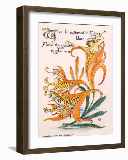 Tiger Lilies, Illustration from 'Flora's Feast' by Walter Crane, First Published 1889-Walter Crane-Framed Giclee Print