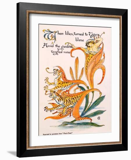 Tiger Lilies, Illustration from 'Flora's Feast' by Walter Crane, First Published 1889-Walter Crane-Framed Giclee Print