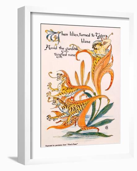 Tiger Lilies, Illustration from 'Flora's Feast' by Walter Crane, First Published 1889-Walter Crane-Framed Giclee Print