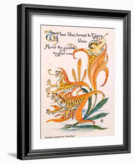 Tiger Lilies, Illustration from 'Flora's Feast' by Walter Crane, First Published 1889-Walter Crane-Framed Giclee Print