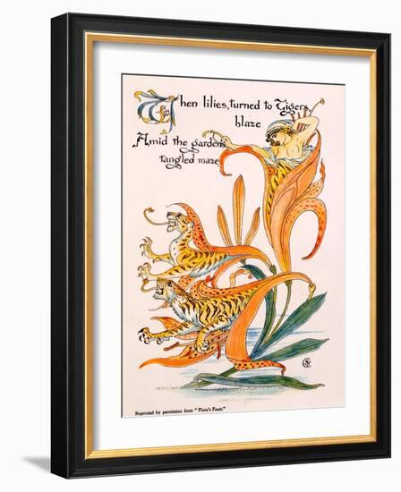 Tiger Lilies, Illustration from 'Flora's Feast' by Walter Crane, First Published 1889-Walter Crane-Framed Giclee Print