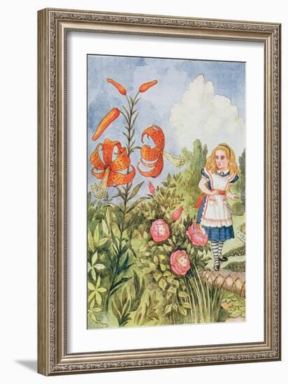 Tiger Lily, from 'Through the Looking Glass' by Lewis Carroll (1832-98)-John Tenniel-Framed Giclee Print