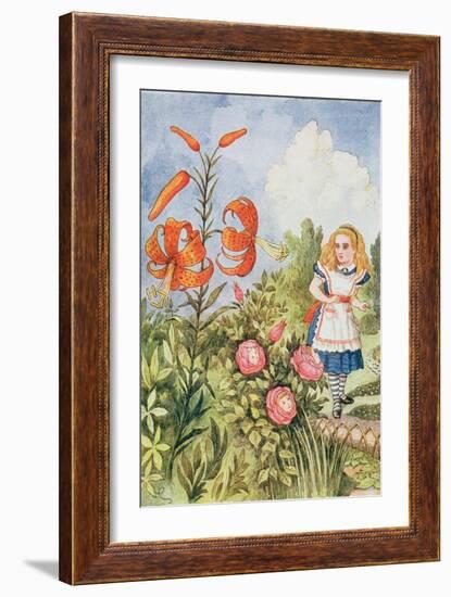 Tiger Lily, from 'Through the Looking Glass' by Lewis Carroll (1832-98)-John Tenniel-Framed Giclee Print