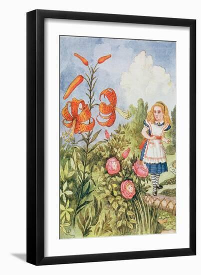 Tiger Lily, from 'Through the Looking Glass' by Lewis Carroll (1832-98)-John Tenniel-Framed Giclee Print