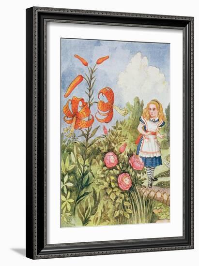 Tiger Lily, from 'Through the Looking Glass' by Lewis Carroll (1832-98)-John Tenniel-Framed Giclee Print