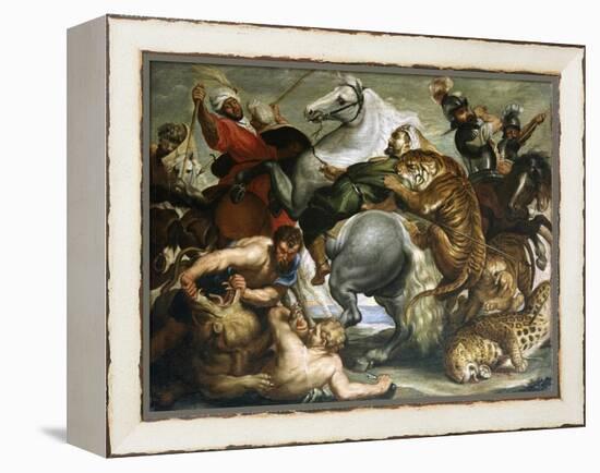 Tiger, Lion and Leopard Hunt, 1616-Peter Paul Rubens-Framed Premier Image Canvas