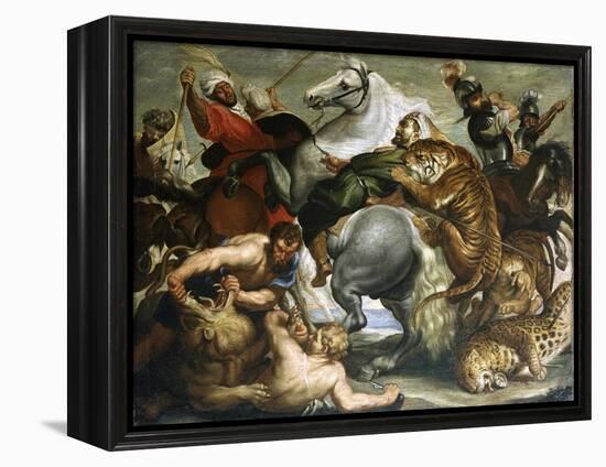 Tiger, Lion and Leopard Hunt, 1616-Peter Paul Rubens-Framed Premier Image Canvas