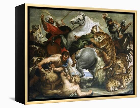 Tiger, Lion and Leopard Hunt, 1616-Peter Paul Rubens-Framed Premier Image Canvas