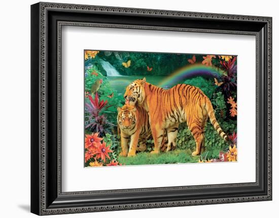 Tiger Love 2-Alixandra Mullins-Framed Art Print