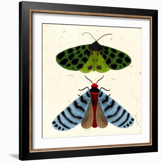 Tiger Moth Blue Moth, 2023 (Watercolour & Mixed Media)-Jenny Frean-Framed Giclee Print