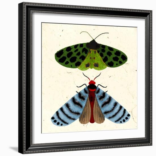 Tiger Moth Blue Moth, 2023 (Watercolour & Mixed Media)-Jenny Frean-Framed Giclee Print