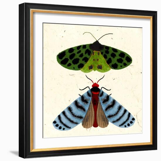 Tiger Moth Blue Moth, 2023 (Watercolour & Mixed Media)-Jenny Frean-Framed Giclee Print