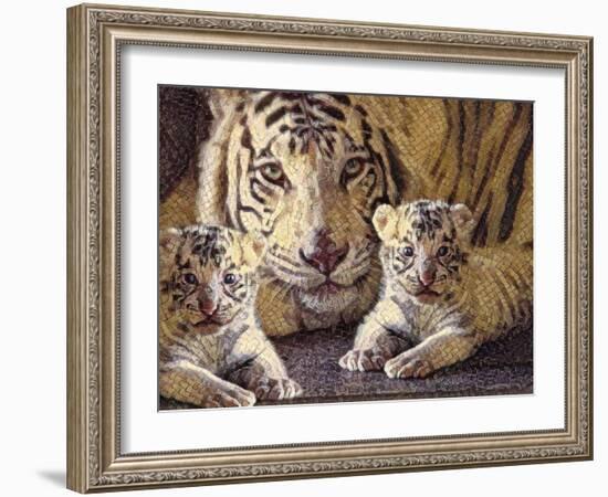 Tiger Mother & Baby-sylvia pimental-Framed Art Print