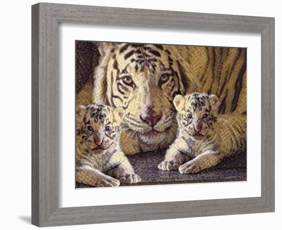 Tiger Mother & Baby-sylvia pimental-Framed Art Print