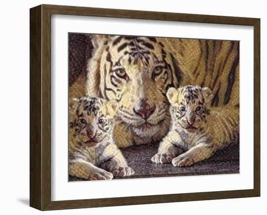 Tiger Mother & Baby-sylvia pimental-Framed Art Print