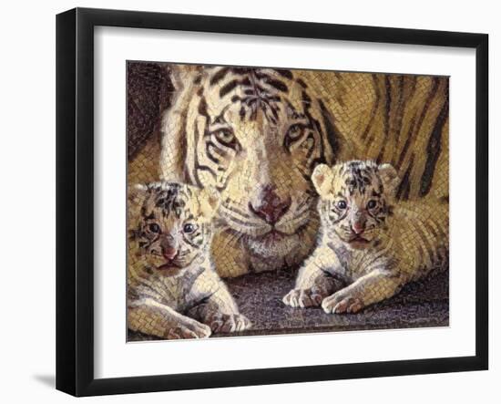 Tiger Mother & Baby-sylvia pimental-Framed Art Print
