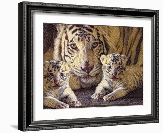 Tiger Mother & Baby-sylvia pimental-Framed Art Print