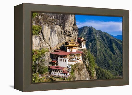 Tiger-Nest, Taktsang Goempa Monastery Hanging in the Cliffs, Bhutan-Michael Runkel-Framed Premier Image Canvas