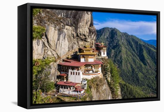 Tiger-Nest, Taktsang Goempa Monastery Hanging in the Cliffs, Bhutan-Michael Runkel-Framed Premier Image Canvas