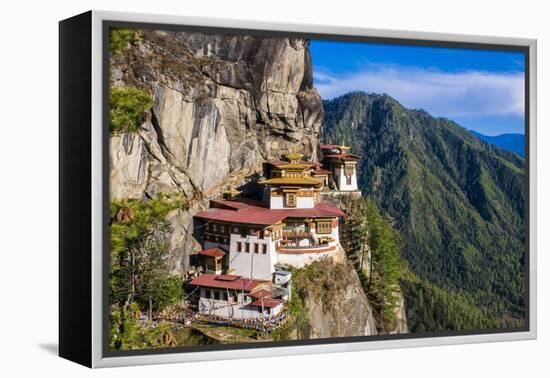 Tiger-Nest, Taktsang Goempa Monastery Hanging in the Cliffs, Bhutan-Michael Runkel-Framed Premier Image Canvas