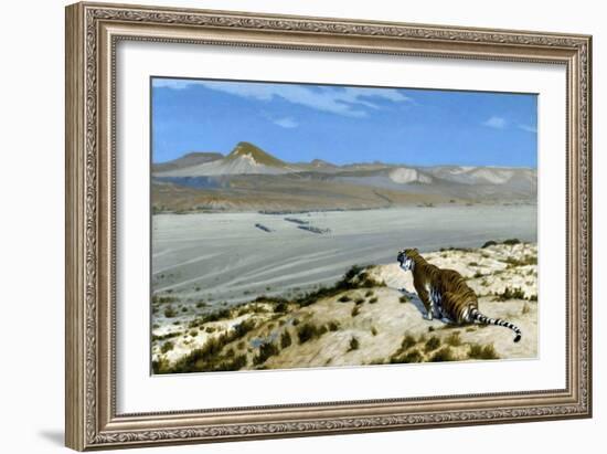 Tiger on the Watch-Jean Leon Gerome-Framed Giclee Print