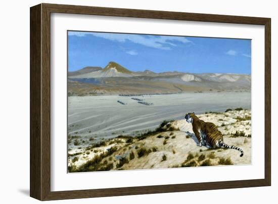 Tiger on the Watch-Jean Leon Gerome-Framed Giclee Print