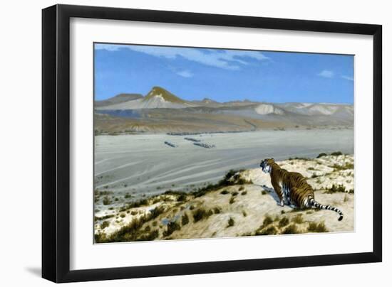 Tiger on the Watch-Jean Leon Gerome-Framed Giclee Print