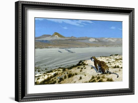 Tiger on the Watch-Jean Leon Gerome-Framed Giclee Print