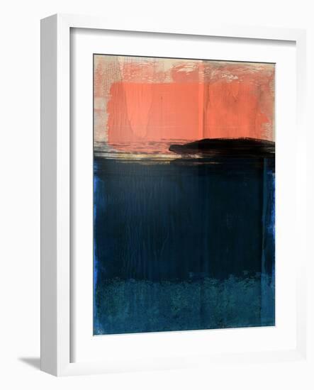 Tiger Orange and Blue Abstract Study-Emma Moore-Framed Art Print