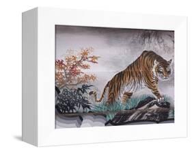 Tiger Painting on Outdoor Corridors, Zhongshan Park, Beijing, China-Adam Jones-Framed Premier Image Canvas