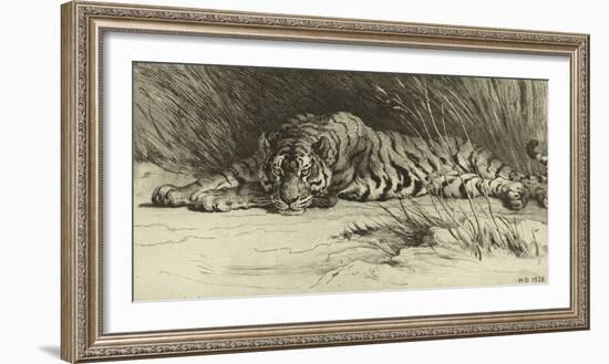 Tiger Resting-Herbert Dicksee-Framed Giclee Print