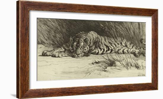 Tiger Resting-Herbert Dicksee-Framed Giclee Print