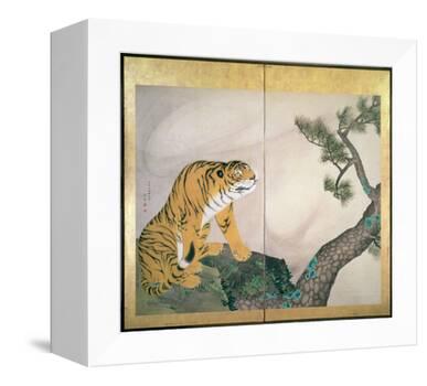 Tiger Screen, Japanese, 1781 (Ink, Colour and Gold on Paper)-Maruyama Okyo-Framed Premier Image Canvas