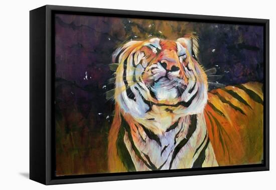 Tiger (Shaking Head) 1996-Odile Kidd-Framed Premier Image Canvas