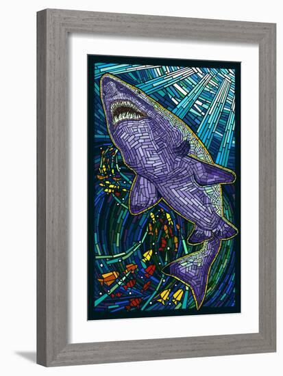 Tiger Shark Paper Mosaic-Lantern Press-Framed Art Print