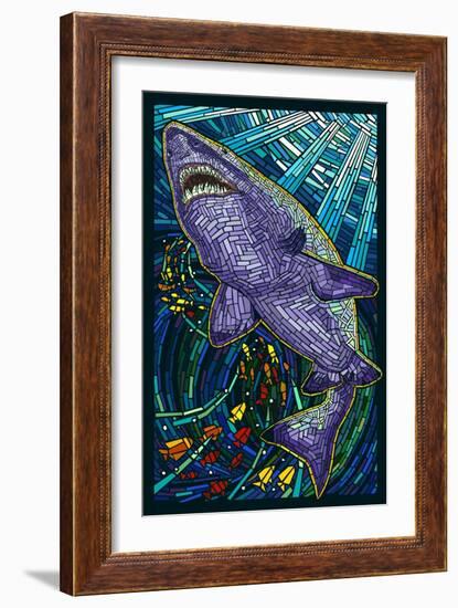 Tiger Shark Paper Mosaic-Lantern Press-Framed Art Print
