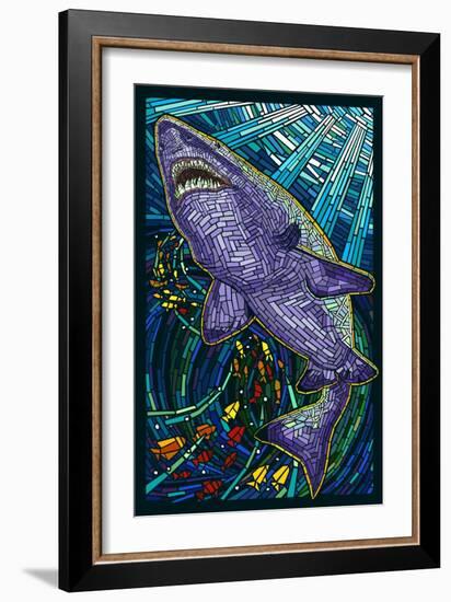 Tiger Shark Paper Mosaic-Lantern Press-Framed Art Print